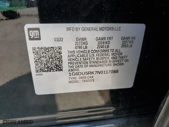 2022 Cadillac CT5 Sport with VIN 1G6DU5RK7N0117088, listed as a Copart auction lot 68359564 with 49,976 mi miles and Salvage Title. Bid and sale history available at carsss.com. Image 15.