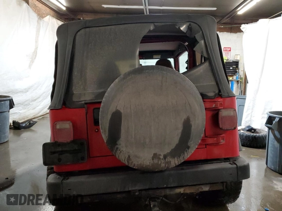 1999 Jeep Wrangler SE with VIN 1J4FY29P0XP493429, listed as a Copart auction lot 44254515 with 0 mi miles and Salvage Title. Bid and sale history available at carsss.com. Image 6.