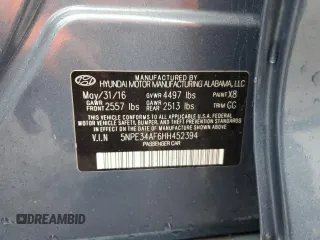 2017 Hyundai Sonata Sport with VIN 5NPE34AF6HH452394, listed as a Copart auction lot 52299045 with Not Provided miles and Salvage Title. Bid and sale history available at DreamBid. Image 13.