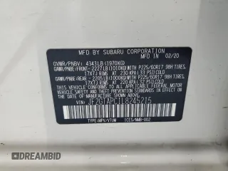 2020 Subaru Crosstrek Premium with VIN JF2GTAPC1L8245215, listed as a Copart auction lot 60774345 with 97,176 mi miles and Salvage title. Bid and sale history available at DreamBid. Image 12.