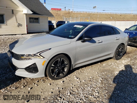 2021 Kia K5 GT-Line with VIN 5XXG64J29MG073151, listed as a Copart auction lot 49581455 with 120,830 mi miles and Salvage Title. Bid and sale history available at carsss.com. Image 1.