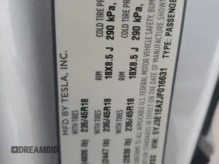 2018 Tesla Model 3 Long Range Battery with VIN 5YJ3E1EA2JF016631, listed as a Copart auction lot 55527095 with 129,547 mi miles and Salvage Title. Bid and sale history available at DreamBid. Image 12.