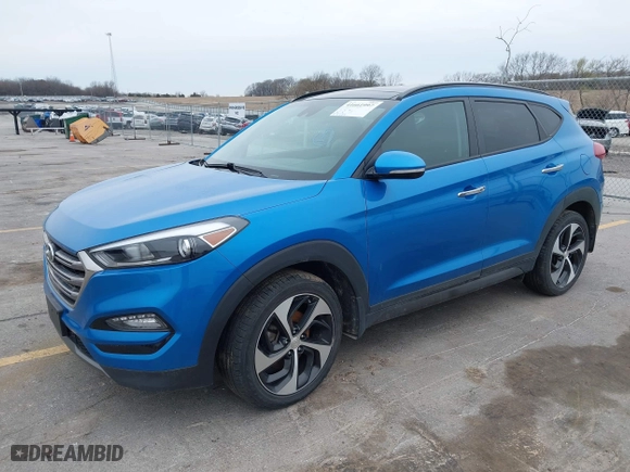 2016 Hyundai Tucson Eco with VIN KM8J3CA28GU041357, listed as a IAAI auction lot 41661997 with 87,000 mi miles. Bid and sale history available at carsss.com. Image 20.
