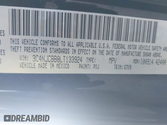 2020 Jeep Compass Altitude z VIN 3C4NJCBB8LT133924, wystawiony jako IAAI lot #41750958 z przebiegiem Nie podano mil oraz . Historia ofert i sprzedaży dostępna na DreamBid. Obrazek 9.