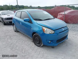 2015 Mitsubishi Mirage DE with VIN ML32A3HJ9FH043477, listed as a IAAI auction lot 42109009 with 124,817 mi miles. Bid and sale history available at carsss.com. Image 1.