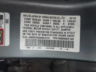 2010 Honda Insight LX z VIN JHMZE2H53AS012121, wystawiony jako IAAI lot #42367197 z przebiegiem 263 347 mil mil oraz . Historia ofert i sprzedaży dostępna na DreamBid. Obrazek 9.