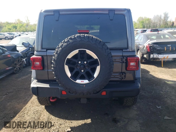 2019 Jeep Wrangler Unlimited Rubicon with VIN 1C4HJXFG2KW662384, listed as a Copart auction lot 54538255 with 78,568 mi miles and Salvage title. Bid and sale history available at DreamBid. Image 6.