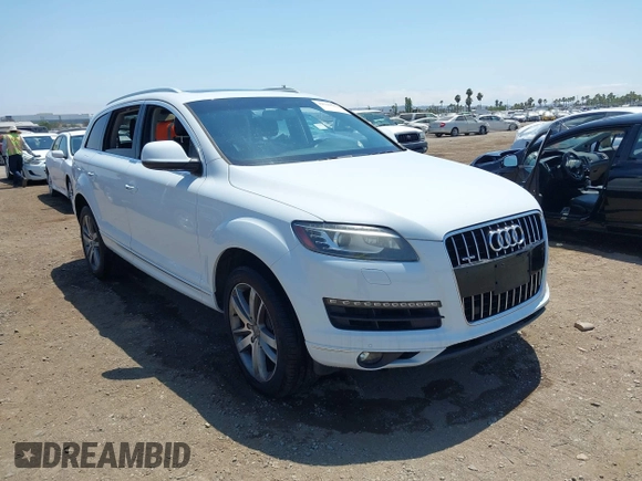 2014 Audi Q7 Premium Plus with VIN WA1LGAFE3ED021002, listed as a IAAI auction lot 42769562 with 82,118 mi miles and . Bid and sale history available at DreamBid. Image 1.