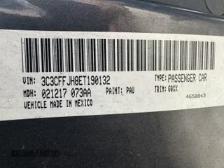2014 FIAT 500 Abarth with VIN 3C3CFFJH8ET190132, listed as a IAAI auction lot 41574469 with 105,809 mi miles. Bid and sale history available at carsss.com. Image 9.