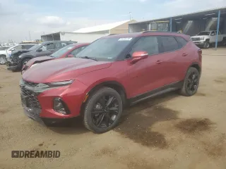 2020 Chevrolet Blazer RS z VIN 3GNKBKRS0LS571088, wystawiony jako Copart lot #54438135 z przebiegiem 28 124 mil mil oraz Szkoda całkowita • Salvage title. Historia ofert i sprzedaży dostępna na DreamBid. Obrazek 1.