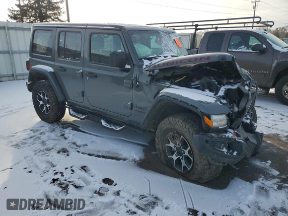 2021 Jeep Wrangler Unlimited Rubicon with VIN 1C4HJXFG0MW564456, listed as a Copart auction lot 81616694 with 0 mi miles and Salvage Title. Bid and sale history available at carsss.com. Image 4.