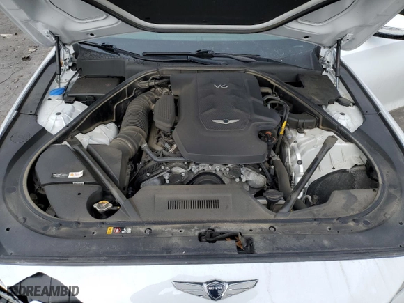 2018 Genesis G80 3.8L with VIN KMHGN4JE4JU253149, listed as a Copart auction lot 42993115 with 29,499 mi miles and Salvage Title. Bid and sale history available at carsss.com. Image 11.