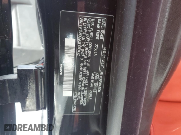 2009 Volvo S80 I6 Turbo с VIN YV1AH992091089432, выставлен на аукционе Copart как лот 47309835 с пробегом Не указан миль и Списание • Salvage title. История ставок и продаж доступна на DreamBid. Изображение 13.