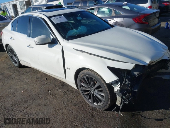 2018 Infiniti Q50 3.0t LUXE with VIN JN1EV7AP2JM590470, listed as a IAAI auction lot 41439162 with 155,029 mi miles. Bid and sale history available at carsss.com. Image 1.