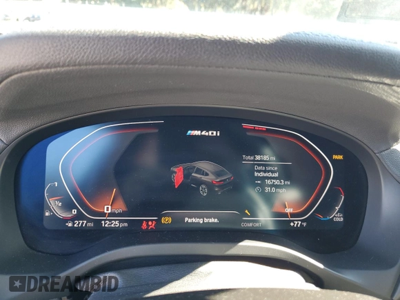 2021 BMW X4 M40i с VIN 5UX2V5C01M9F24036, выставлен на аукционе Copart как лот 74834364 с пробегом 38 185 миль миль и Списание • Salvage title. История ставок и продаж доступна на DreamBid. Изображение 9.