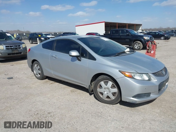 2012 Honda Civic Cpe LX with VIN 2HGFG3B52CH549698, listed as a IAAI auction lot 41818647 with 100,975 mi miles. Bid and sale history available at carsss.com. Image 1.