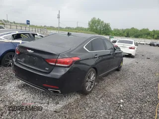 2018 Genesis G80 3.8L z VIN KMHGN4JEXJU281179, wystawiony jako Copart lot #53790595 z przebiegiem 119 767 mil mil oraz Szkody całkowita. Historia ofert i sprzedaży dostępna na DreamBid. Obrazek 3.