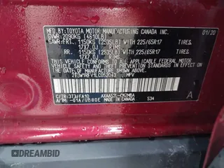 2020 Toyota RAV4 XLE with VIN 2T3W1RFV1LC052043, listed as a IAAI auction lot 42049165 with 116,628 mi miles and . Bid and sale history available at DreamBid. Image 9.
