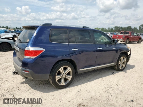 2012 Toyota Highlander Limited with VIN 5TDYK3EH3CS050227, listed as a Copart auction lot 58998135 with 216,701 mi miles and Salvage title. Bid and sale history available at DreamBid. Image 3.