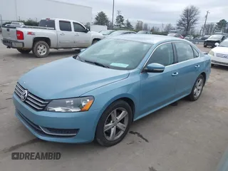 2013 Volkswagen Passat SE w/Sunroof with VIN 1VWBH7A3XDC083442, listed as a IAAI auction lot 41529678 with 138,825 mi miles. Bid and sale history available at carsss.com. Image 2.