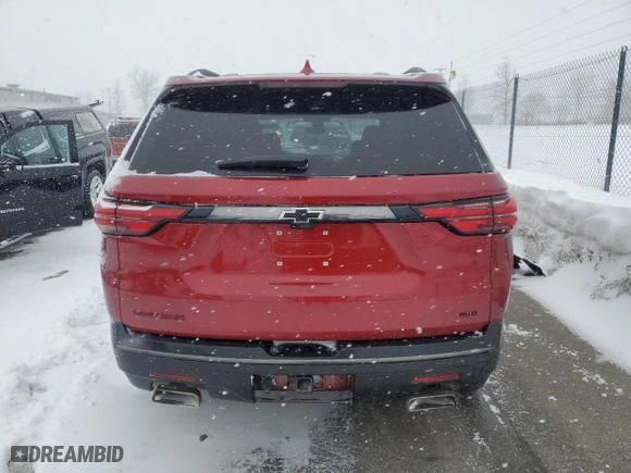 2022 Chevrolet Traverse Premier with VIN 1GNEVKKW9NJ138455, listed as a Copart auction lot 46489125 with 0 mi miles and Salvage Title. Bid and sale history available at carsss.com. Image 6.