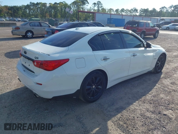 2014 Infiniti Q50 Hybrid Premium with VIN JN1AV7AP2EM690136, listed as a IAAI auction lot 42481510 with 203,832 mi miles and . Bid and sale history available at DreamBid. Image 4.