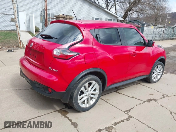 2016 Nissan Juke S with VIN JN8AF5MV0GT653950, listed as a IAAI auction lot 41839063 with Not Provided miles and . Bid and sale history available at DreamBid. Image 4.