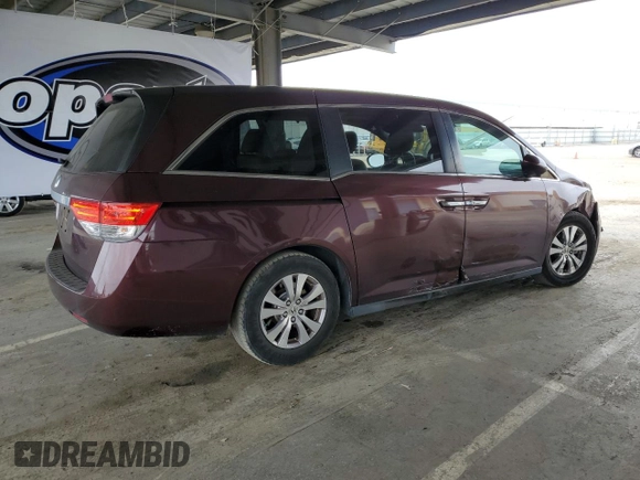 2014 Honda Odyssey EX-L with VIN 5FNRL5H66EB062435, listed as a Copart auction lot 53743445 with 103,849 mi miles and Salvage Title. Bid and sale history available at DreamBid. Image 3.
