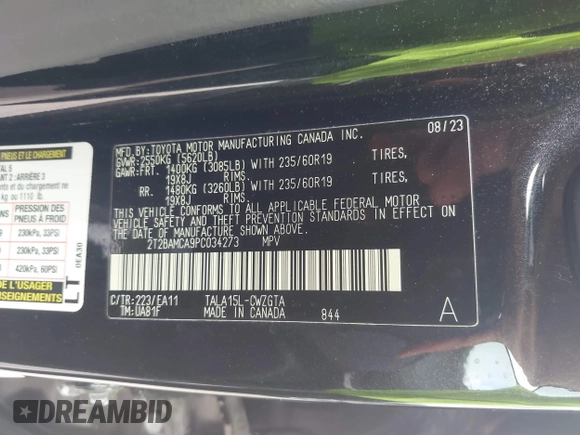 2023 Lexus RX 350 z VIN 2T2BAMCA9PC034273, wystawiony jako IAAI lot #42653429 z przebiegiem 29 826 mil mil oraz . Historia ofert i sprzedaży dostępna na DreamBid. Obrazek 9.
