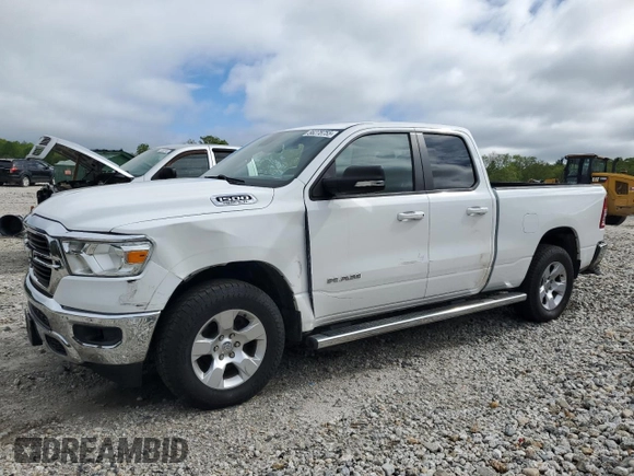 2021 Ram 1500 Big Horn z VIN 1C6SRFBT9MN758587, wystawiony jako Copart lot #56278755 z przebiegiem 56 963 mil mil oraz Szkoda całkowita • Salvage title. Historia ofert i sprzedaży dostępna na DreamBid. Obrazek 1.