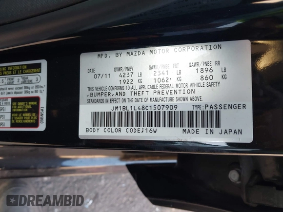 2012 Mazda 3 Mazdaspeed3 Touring z VIN JM1BL1L48C1507909, wystawiony jako IAAI lot #41377173 z przebiegiem 117 615 mil mil oraz . Historia ofert i sprzedaży dostępna na DreamBid. Obrazek 9.