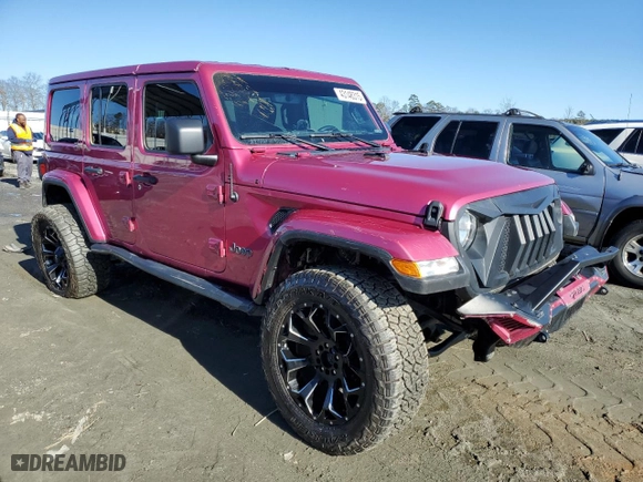 2022 Jeep Wrangler Unlimited Sahara with VIN 1C4HJXEG0NW157739, listed as a Copart auction lot 43148315 with 36,116 mi miles and Salvage Title. Bid and sale history available at carsss.com. Image 4.