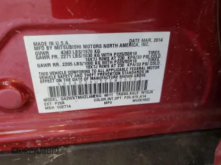 2014 Mitsubishi Outlander Sport ES with VIN 4A4AR3AU5EE026593, listed as a Copart auction lot 46647295 with 155,782 mi miles and Salvage Title. Bid and sale history available at carsss.com. Image 15.