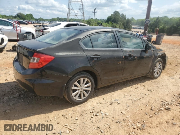 2012 Honda Civic EX with VIN 2HGFB2F83CH545012, listed as a Copart auction lot 54918605 with 229,970 mi miles and Salvage Title. Bid and sale history available at DreamBid. Image 3.