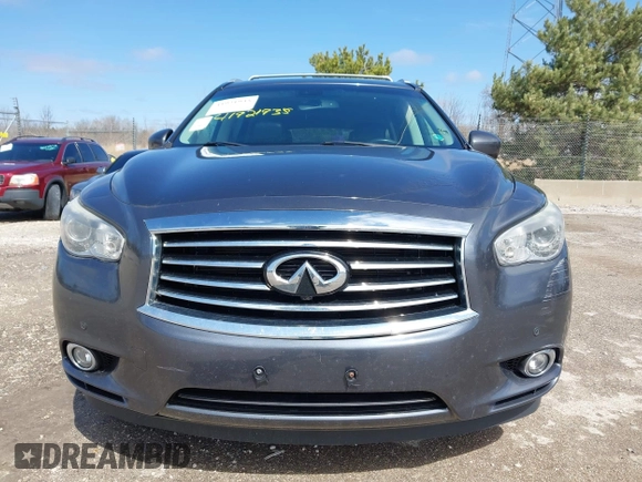 2013 Infiniti JX35 with VIN 5N1AL0MM5DC341869, listed as a IAAI auction lot 41921935 with 126,897 mi miles and . Bid and sale history available at DreamBid. Image 12.