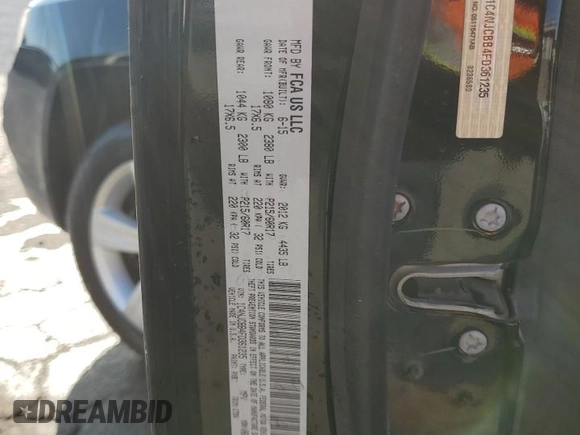 2015 Jeep Compass Sport with VIN 1C4NJCBB4FD361235, listed as a Copart auction lot 52602405 with 87,802 mi miles and Salvage Title. Bid and sale history available at carsss.com. Image 12.