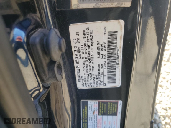 2008 Nissan 350Z Enthusiast with VIN JN1BZ36A18M852607, listed as a Copart auction lot 77838614 with 90,511 mi miles and Salvage Title. Bid and sale history available at DreamBid. Image 14.