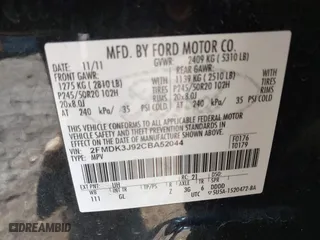 2012 Ford Edge SEL with VIN 2FMDK3J92CBA52044, listed as a IAAI auction lot 41640793 with 175,629 mi miles. Bid and sale history available at carsss.com. Image 9.