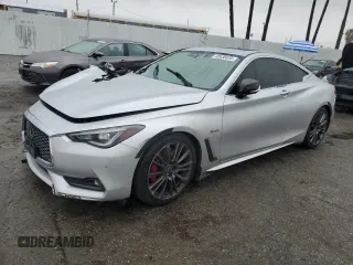 2017 Infiniti Q60 Red Sport 400 with VIN JN1FV7EKXHM611479, listed as a Copart auction lot 48938835 with 110,565 mi miles and Salvage Title. Bid and sale history available at carsss.com. Image 1.