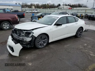 2022 Acura TLX w/A-Spec Package with VIN 19UUB6F56NA003697, listed as a Copart auction lot 50985895 with 34,607 mi miles and Salvage Title. Bid and sale history available at carsss.com. Image 1.