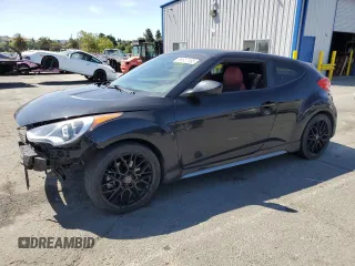 2015 Hyundai Veloster Turbo with VIN KMHTC6AE1FU227485, listed as a Copart auction lot 58627185 with 117,377 mi miles and Salvage title. Bid and sale history available at DreamBid. Image 1.