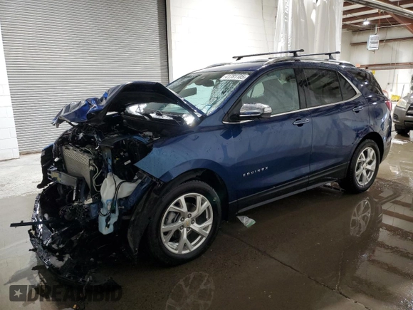 2021 Chevrolet Equinox Premier z VIN 2GNAXNEV3M6138086, wystawiony jako Copart lot #41781105 z przebiegiem 18 008 mil mil oraz Szkoda całkowita • Salvage title. Historia ofert i sprzedaży dostępna na DreamBid. Obrazek 1.
