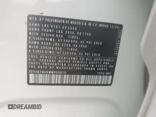 2021 Volkswagen Tiguan SE z VIN 3VV3B7AX5MM055818, wystawiony jako Copart lot #56918265 z przebiegiem 40 577 mil mil oraz Szkoda całkowita • Salvage title. Historia ofert i sprzedaży dostępna na DreamBid. Obrazek 13.