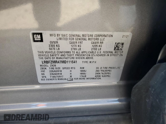 2021 Buick Envision Preferred with VIN LRBFZMR47MD111641, listed as a Copart auction lot 76512684 with 19,396 mi miles and Non Repairable. Bid and sale history available at carsss.com. Image 13.