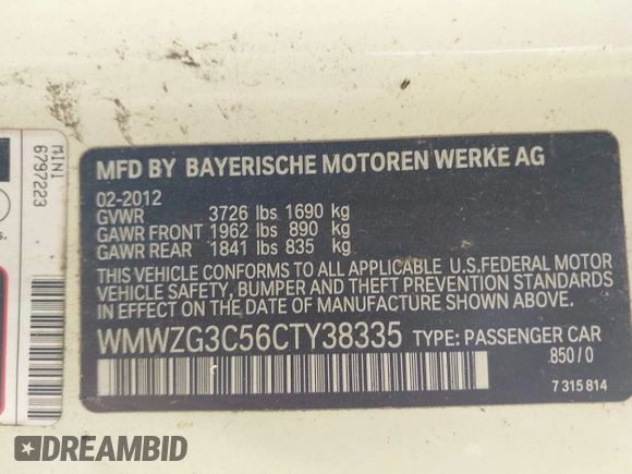 2012 MINI Clubman S z VIN WMWZG3C56CTY38335, wystawiony jako IAAI lot #41904328 z przebiegiem 46 003 mil mil oraz . Historia ofert i sprzedaży dostępna na DreamBid. Obrazek 9.