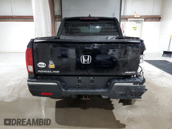 2018 Honda Ridgeline RTL with VIN 5FPYK3F59JB009923, listed as a Copart auction lot 45035285 with 107,539 mi miles and Salvage title. Bid and sale history available at DreamBid. Image 6.