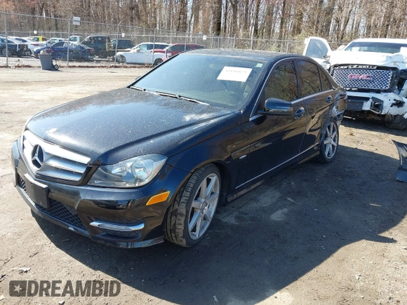 2012 Mercedes-Benz C-Class C 250 Sport with VIN WDDGF4HB9CR237960, listed as a IAAI auction lot 41816875 with 126,524 mi miles. Bid and sale history available at carsss.com. Image 2.
