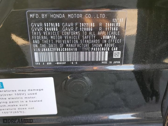 2018 Acura RLX Sport Hybrid w/Advance Pkg with VIN JH4KC2F96JC000410, listed as a Copart auction lot 75607004 with 128,664 mi miles and Salvage Title. Bid and sale history available at carsss.com. Image 12.