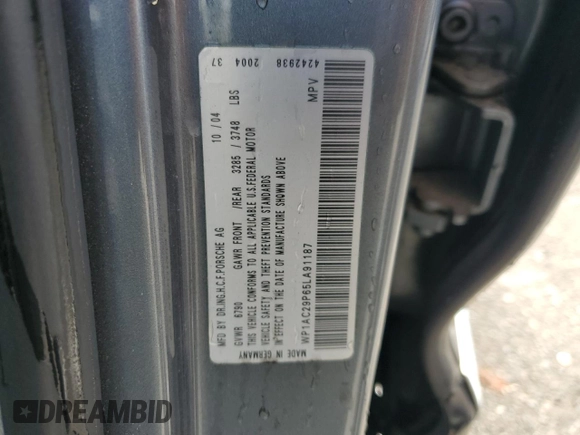 2005 Porsche Cayenne Turbo z VIN WP1AC29P65LA91187, wystawiony jako Copart lot #65861054 z przebiegiem 186 084 mil mil oraz Szkoda całkowita • Salvage title. Historia ofert i sprzedaży dostępna na DreamBid. Obrazek 13.