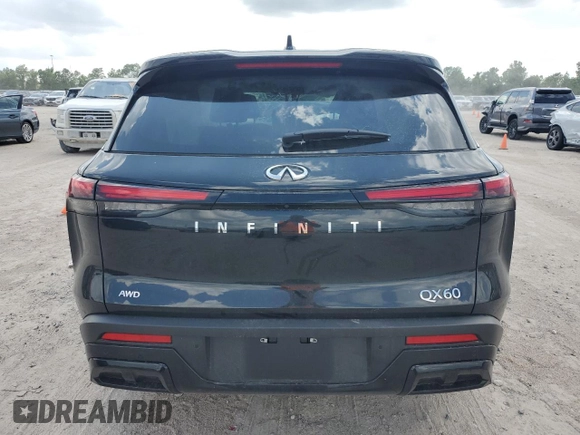 2024 Infiniti QX60 Pure with VIN 5N1DL1ES4RC340221, listed as a Copart auction lot 61265514 with Not provided miles and Salvage title. Bid and sale history available at DreamBid. Image 6.
